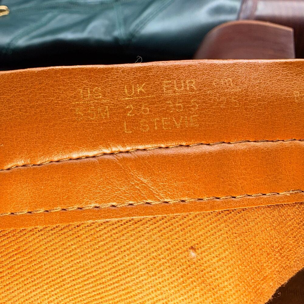Franco Sarto Stevie Green Leather Ankle Boots Block Heel Size 5.5 - Picture 11 of 12